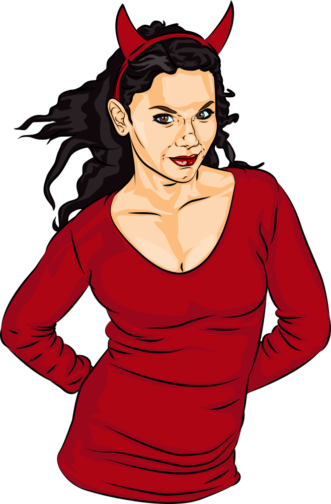 Onlinelabels Clip Art Devil Girl 2056